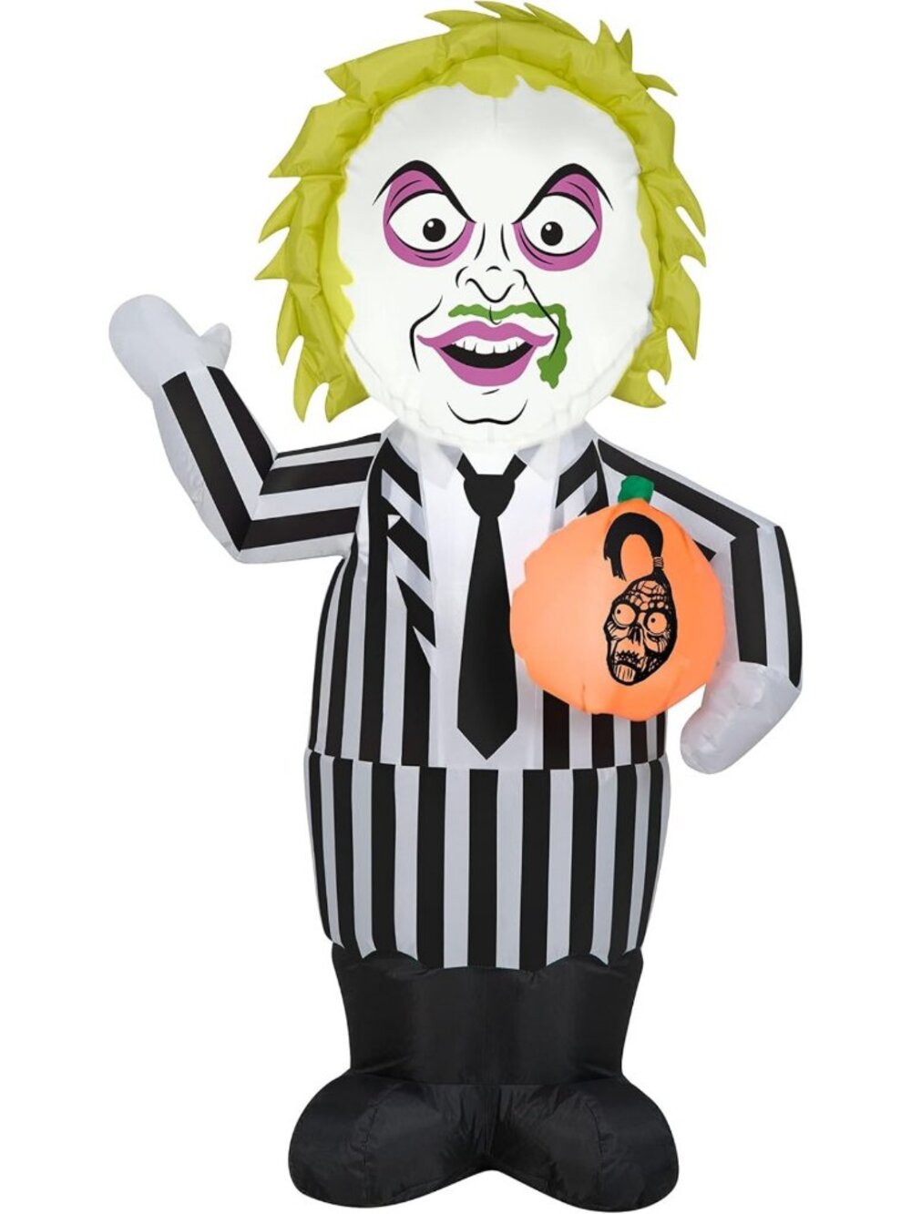 3.5 Ft Tall Lighted Beetlejuice Halloween Inflatable Yard Decoration with Stakes